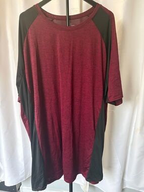 Essentials Men's Raglan Short Sleeve Tee in Maroon and Black
